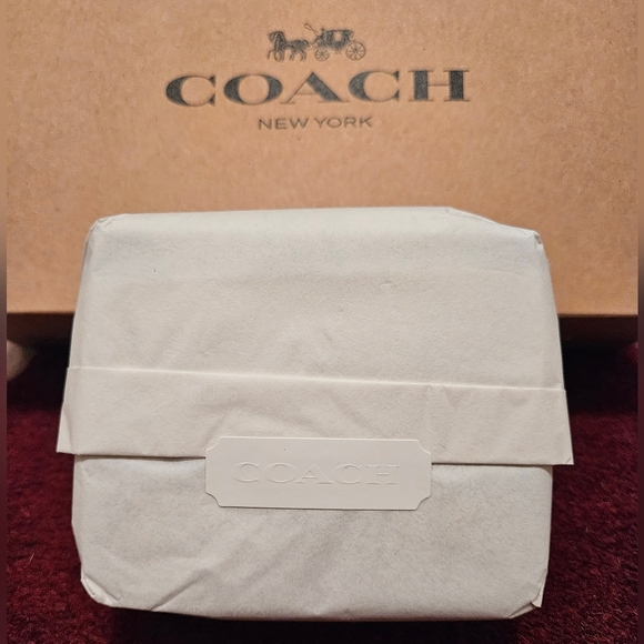 Coach Forest Flower Print Travel Jewelry Case Coated Canvas Zip Around Blue NWT - Picture 9 of 13